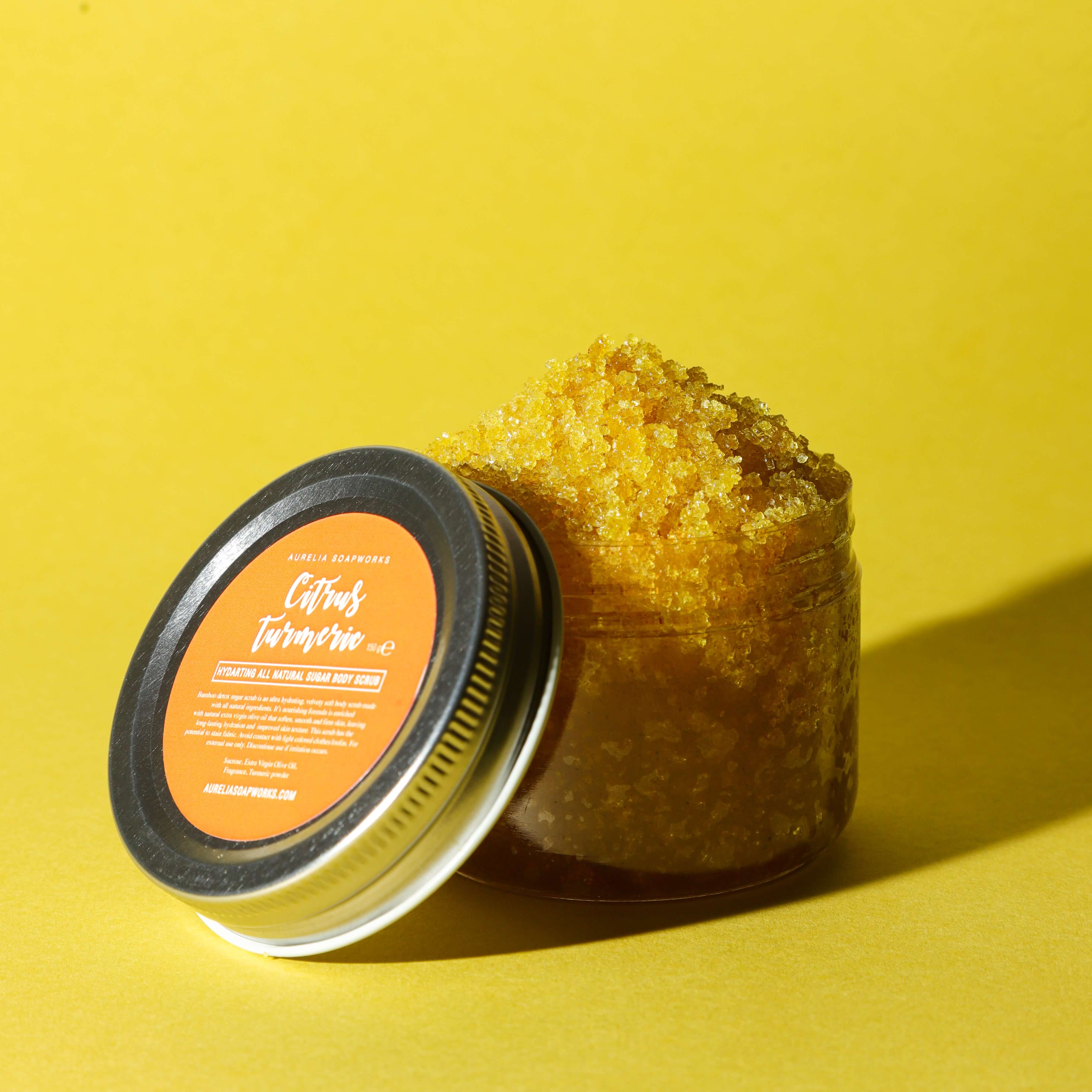 Citrus turmeric sugar body scrub